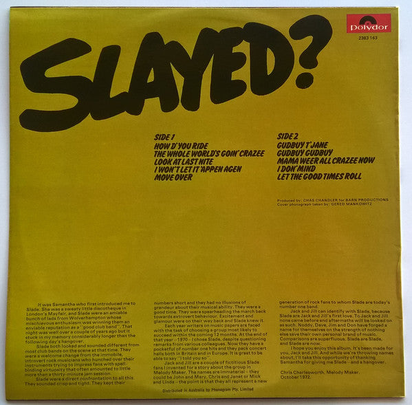 Slade : Slayed? (LP, Album)
