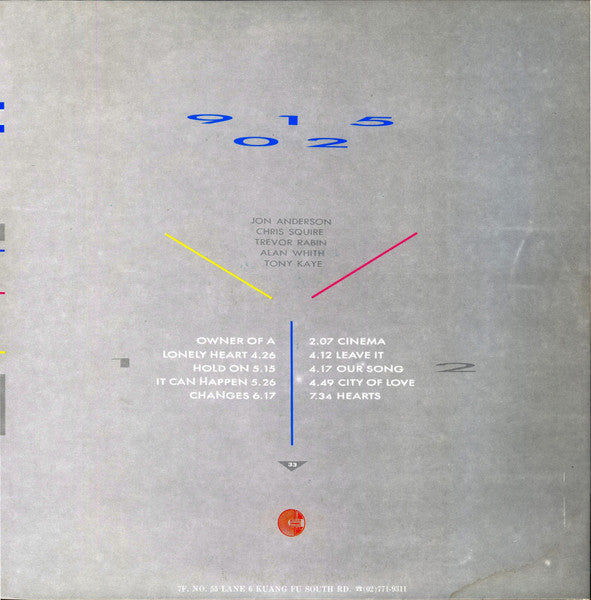 Yes : 90125 (LP, Album, Uno)