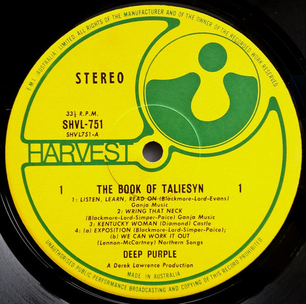 Deep Purple : The Book Of Taliesyn (LP, Album)