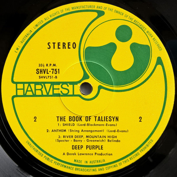 Deep Purple : The Book Of Taliesyn (LP, Album)
