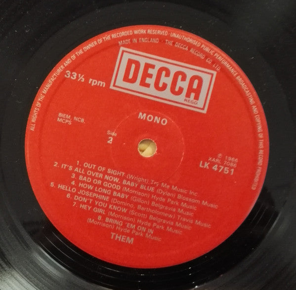 Them (3) : Again (LP, Album, Mono, RE)
