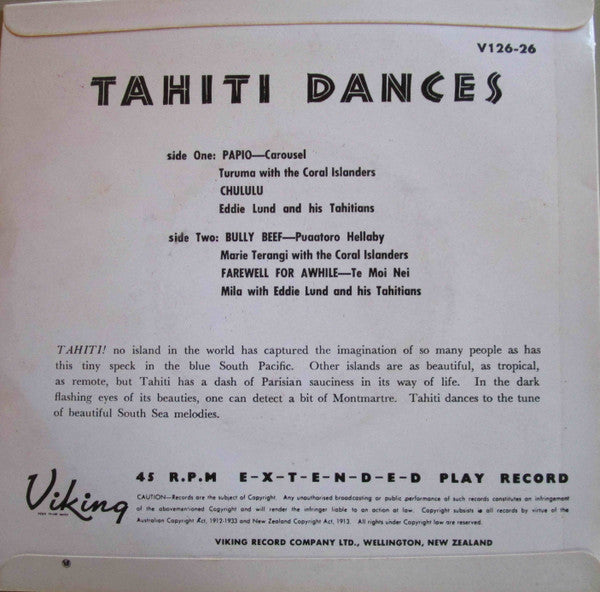 Various : Tahiti Dances (7", EP)
