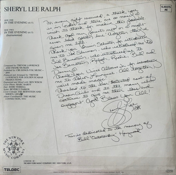Sheryl Lee Ralph : In The Evening (12", Red)