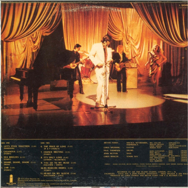 Bryan Ferry : Let's Stick Together (LP, Album, Comp)