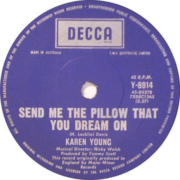 Karen Young (2) : Nobody's Child / Send Me The Pillow That You Dream On (7", Single)