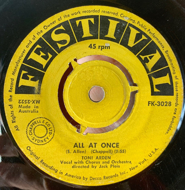 Toni Arden : Padre / All At Once (7", Single)