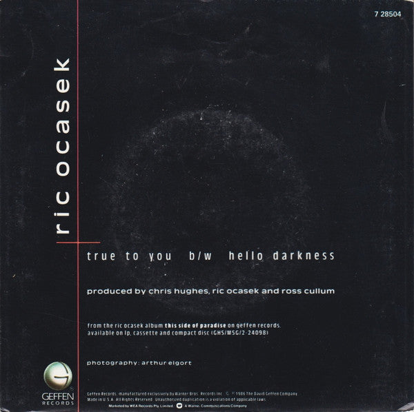 Ric Ocasek : True To You (7")