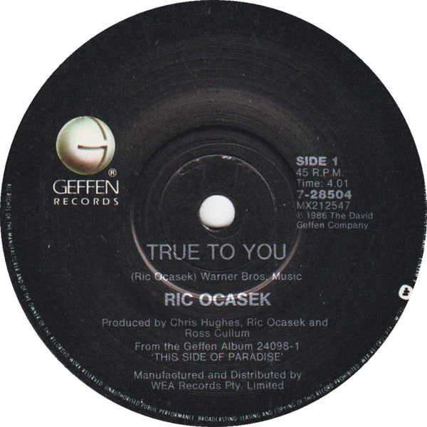 Ric Ocasek : True To You (7")