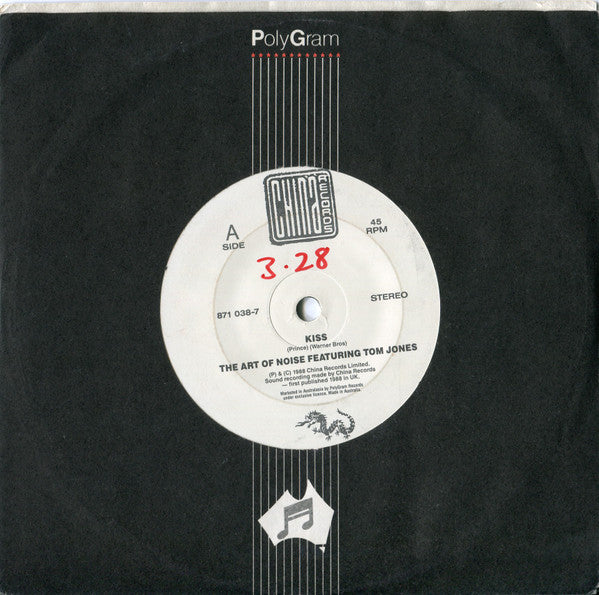 The Art Of Noise Featuring Tom Jones : Kiss (7", Single, Gen)