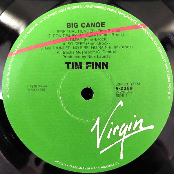 Tim Finn : Big Canoe (LP, Album)