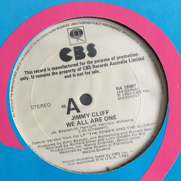 Jimmy Cliff : We All Are One (12", Single, Promo)