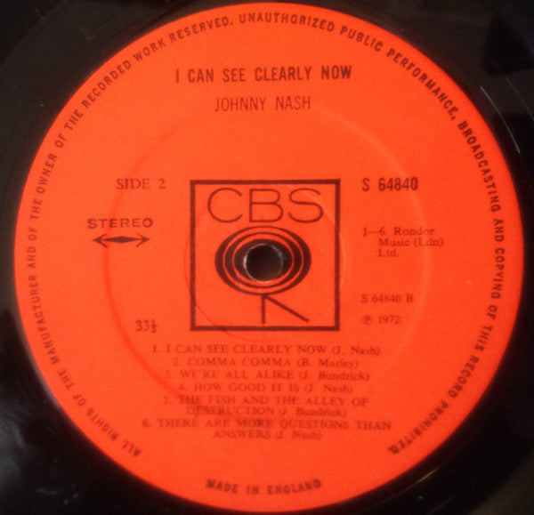 Johnny Nash : I Can See Clearly Now (LP, Album)