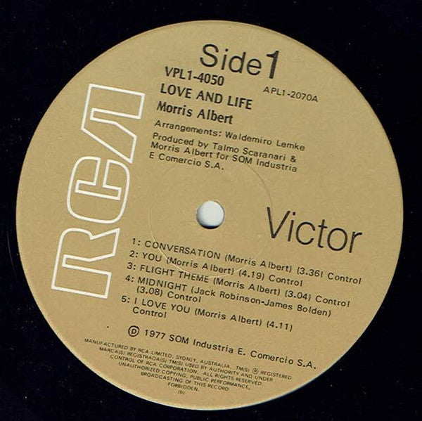 Morris Albert : Love And Life (LP)