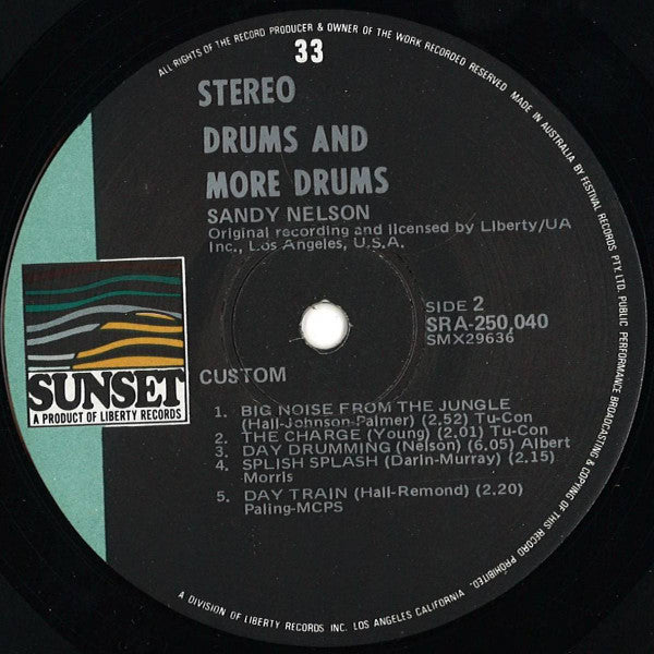 Sandy Nelson : Drums And More Drums! (LP, Comp, RE)