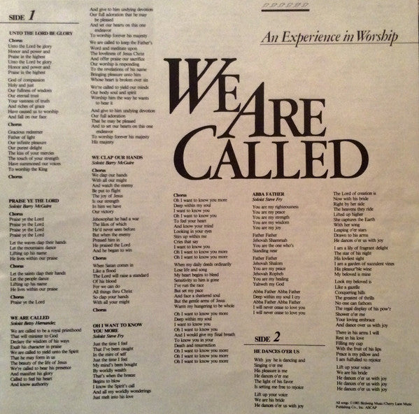 Steve Fry : We Are Called - An Experience in Worship (LP, Album)