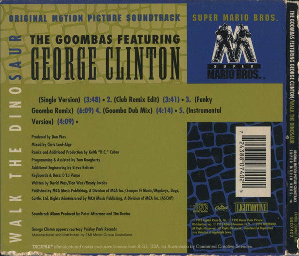 The Goombas Featuring George Clinton : Walk The Dinosaur (CD, Maxi)