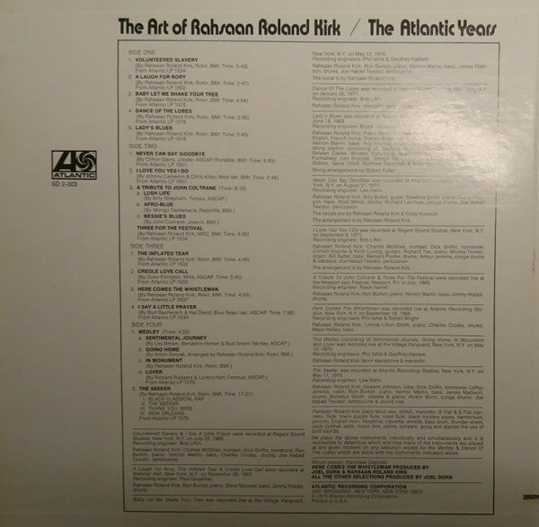 Rahsaan Roland Kirk* : The Art Of Rahsaan Roland Kirk - The Atlantic Years (2xLP, Comp, MO )