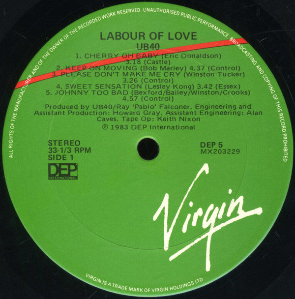 UB40 : Labour Of Love (LP, Album)