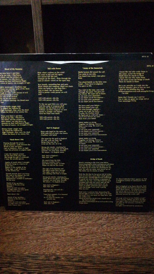 Manowar : Hail To England (LP, Album, MPO)