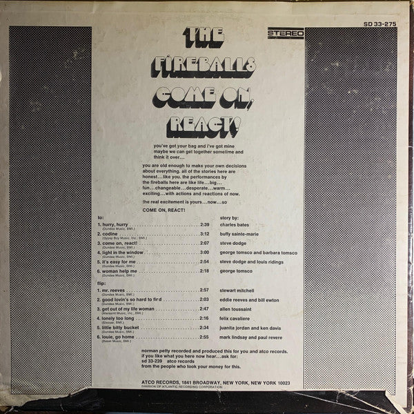 The Fireballs : Come On, React! (LP, Album, Ter)