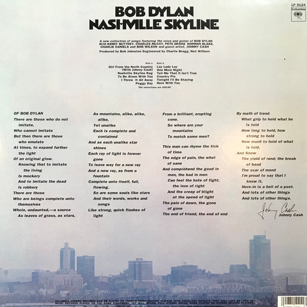 Bob Dylan : Nashville Skyline (LP, Album, RE)