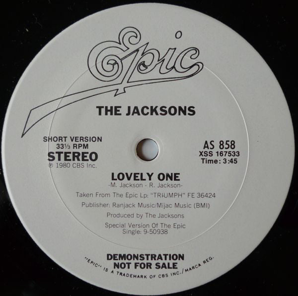 The Jacksons : Lovely One (12", Promo)