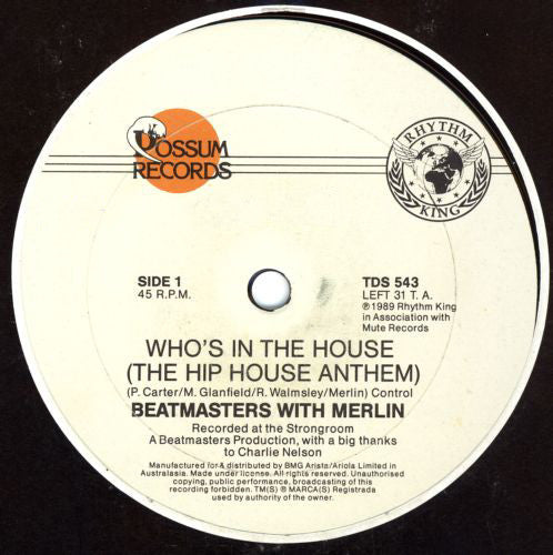 The Beatmasters With Merlin : Who's In The House (12")