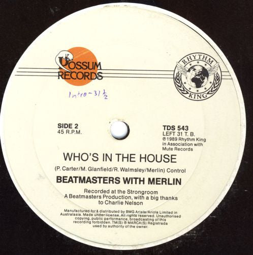 The Beatmasters With Merlin : Who's In The House (12")