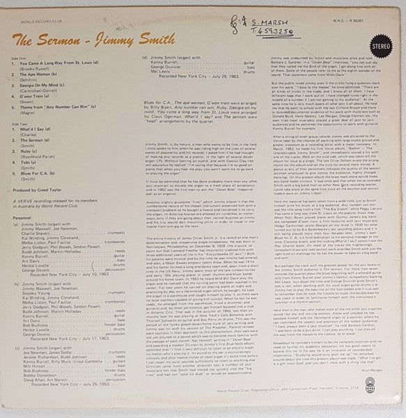 Jimmy Smith : The Sermon (LP, Album, Club)