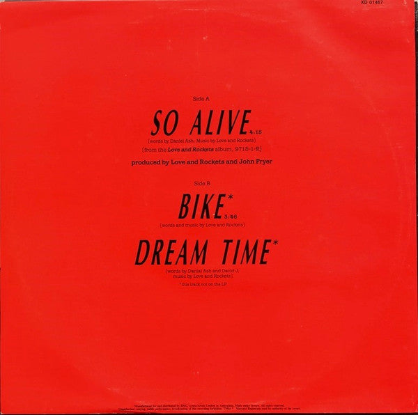 Love And Rockets : So Alive (12")