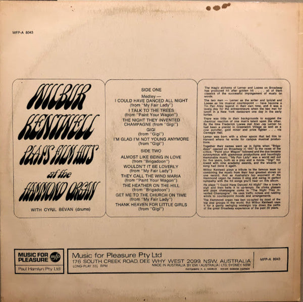 Wilbur Kentwell : Wilbur Kentwell Plays Film Hits At The Hammond Organ (LP)