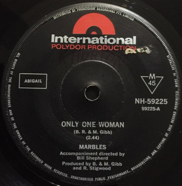 Marbles (3) : Only One Woman (7", Single)