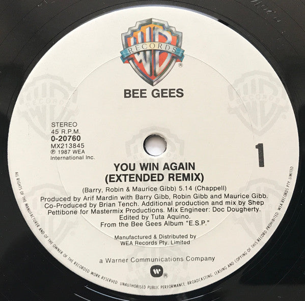 Bee Gees : You Win Again (12", Single)