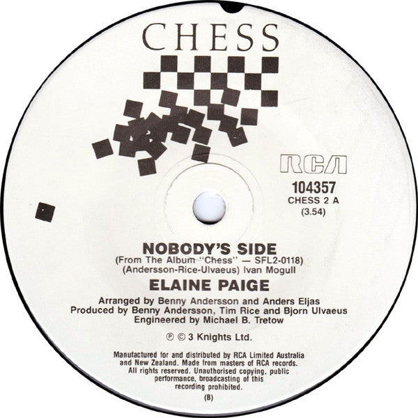 Elaine Paige : Nobody's Side (7")
