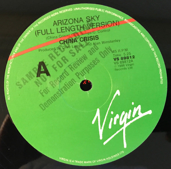 China Crisis : Arizona Sky (Full Length Version) (12")