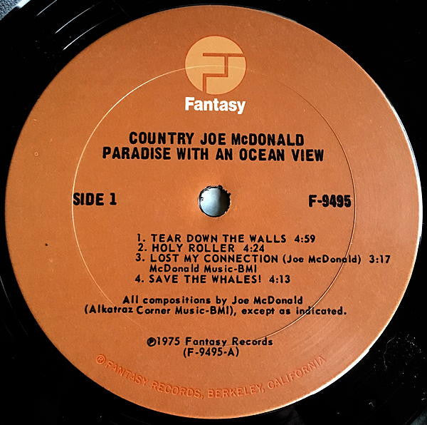 Country Joe McDonald : Paradise With An Ocean View (LP, Album, San)