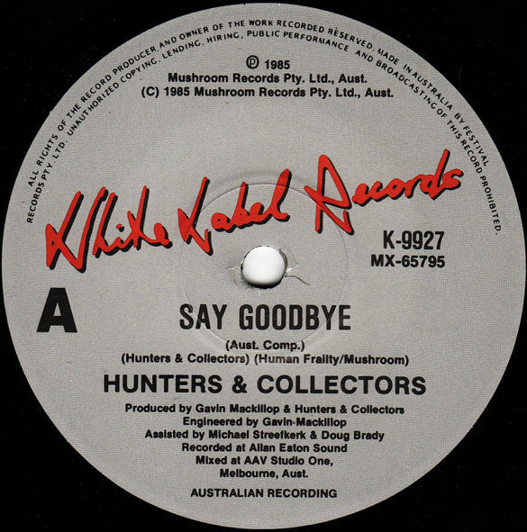 Hunters & Collectors : Say Goodbye (7", Single)