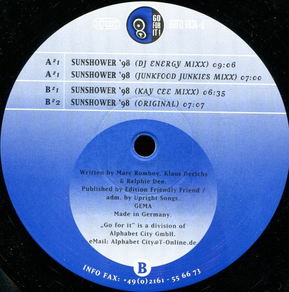 Marc Et Claude Vs. Ralphie Dee : Sunshower '98 (12")