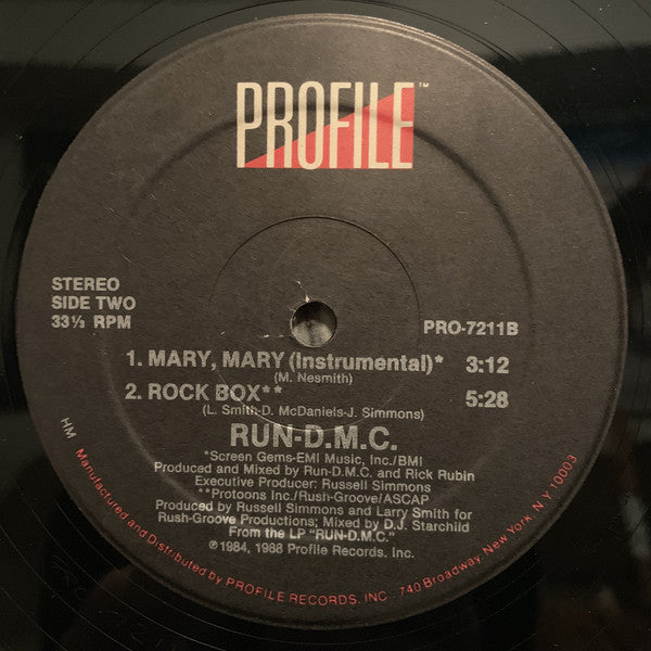 Run DMC* : Mary Mary (12", HRM)