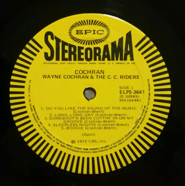 Wayne Cochran & The C.C. Riders : Cochran (LP, Album)