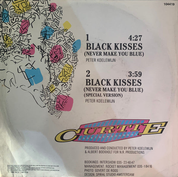 Curtie And The Boombox : Black Kisses (Never Make You Blue) (7", Single)