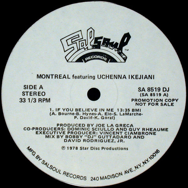 Montreal (2) Featuring Uchenna Ikejiani : Montreal Featuring Uchenna Ikejiani (LP, Album, Promo)