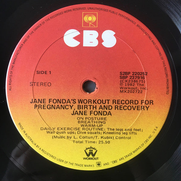 Jane Fonda : Jane Fonda's Workout Record For Pregnancy, Birth And Recovery (2xLP, Album)