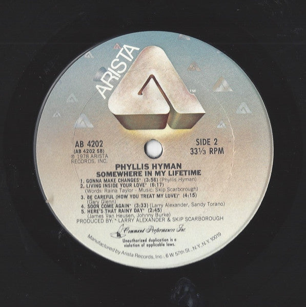 Phyllis Hyman : Somewhere In My Lifetime (LP, Album, Ter)