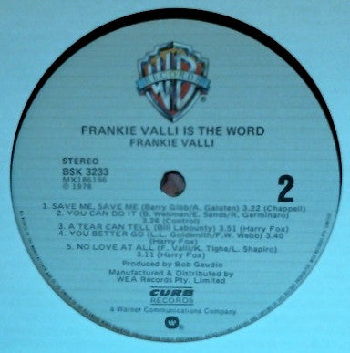 Frankie Valli : ...Is The Word (LP, Album)