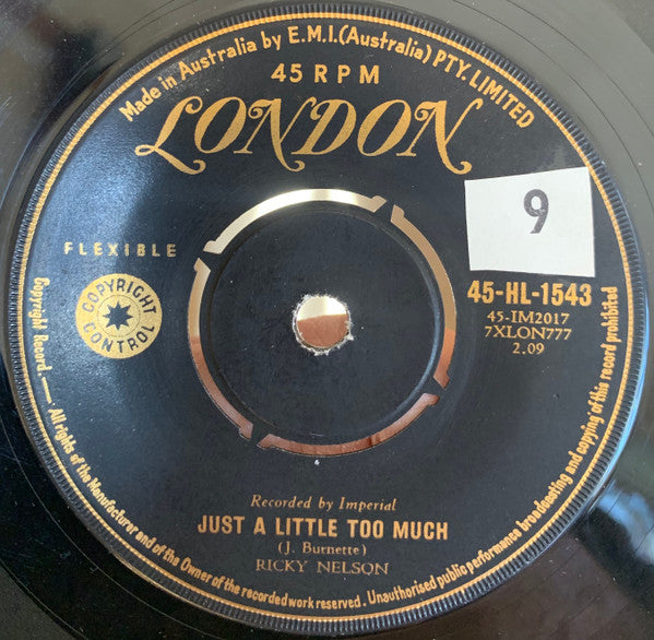 Ricky Nelson (2) : Sweeter Than You / Just A Little Too Much (7", Single)