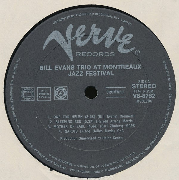 Bill Evans : At The Montreux Jazz Festival (LP, Album)