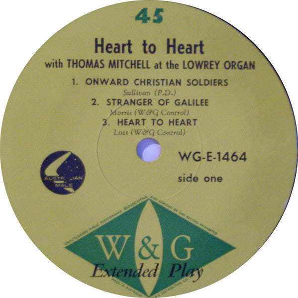 Tom Mitchell (18) : Heart To Heart (7", EP)