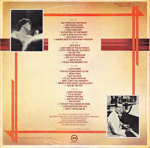 Ella Fitzgerald : Sings The Cole Porter Songbook (2xLP, Mono, RE, Gat)