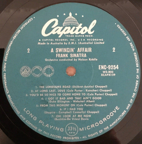 Frank Sinatra : A Swingin' Affair (LP, Album, Mono)